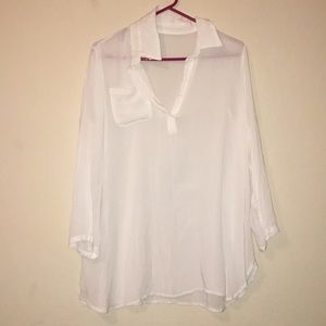 Light Flowy White Beach Cover Up